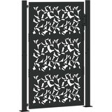 vidaXL Vrtna vrata črna 105x155 cm dizajn jeklenih listov | Shoptok.si