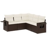 Maison Chic Seti vrtnega pohištva - Vrtna garnitura - Vrtni pohištvo set 5-delna z blazinami rjav poli ratan, (21814087) | Shoptok.si