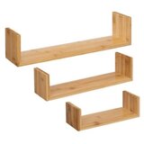 Five zidna polica edge 3/1 22x10x7,7, 32x10x8,5, 42x10x10 cm bambus ( 181330 ) | ePonuda.com