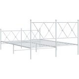  Metalni okvir kreveta uzglavlje i podnožje bijeli 140x200 cm | shoptok.hr