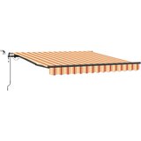 vidaXL Avtomatska retraktibilna tenda z LED rumena in oranžna 300x250 cm | Shoptok.si