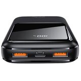 Usams zunanja baterija powerbank 20.000 mAh US-CD177 Quick Charge / PD 22,5W z LCD-jem / 3x izhod - črn | Shoptok.si
