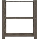  Stalak za pohranu 3 razina sivi 80x38x90 cm masivna borovina | shoptok.hr
