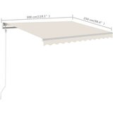  Ročno zložljiva tenda s stebrički 3x2,5 m krem, (20728756) | Shoptok.si
