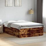 Maison Chic Posteljni okvir - Dvoposteljna postelja - Zakonska postelja dimljeni hrast 120x200 cm inženirski les-J14250, (21773972) | Shoptok.si