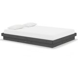 The Living Store Posteljni okvir siv iz trdnega lesa 135x190 cm - Posteljni Okvir, (21526630) | Shoptok.si