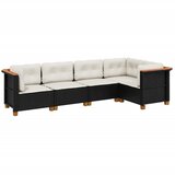  The Living Store Vrtna sedežna garnitura 5-delna z blazinami črn poli ratan - Vrtna Sedežna Garniture, (21460699) | Shoptok.si