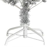 vidaXL Božično drevo med 150 LED z stojalom srebrna 150 cm PET | Shoptok.si