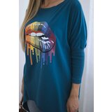 Kesi Oversize blouse with a rainbow print marine | Shoptok.si