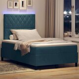 Box Spring postelja z vzmetnico in LED, temno modra, 120x190 cm, žamet, (22050402) | Shoptok.si