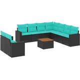  Vrtna sedežna garnitura 10-delna z blazinami črn poli ratan, (21093417) | Shoptok.si