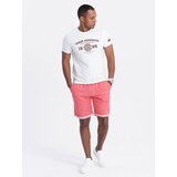 Ombre Men's LOOSE FIT melange fabric shorts - bright red Cijene