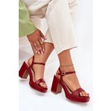 Boto Eco Leather Heeled Sandals Burgundy Lillita | ePonuda.com