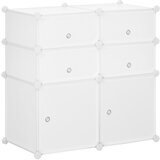 HOMCOM garderobna omara za garderobo modularna polica iz plastike 75×37×73cm bela, (20746066) Cene