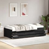 vidaXL Dnevni krevet s ladicama crni 100 x 200 cm konstruirano drvo | shoptok.hr