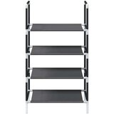 vidaXL Shoe Rack 4-Tier Black 44x28x77 cm Netkana tkanina cene