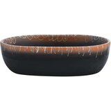 Nadgradni umivaonik crno-narančasti ovalni 47x33x13 cm keramika | shoptok.hr