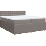 vidaXL Box spring postelja z vzmetnico taupe 200x200 cm blago, (21308303) | Shoptok.si