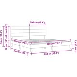  Krevetna konstrukcija Svjetlosiva 200 x 200 cm Tkanina | shoptok.hr