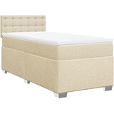 Krevet s oprugama i madracem krem 100 x 200 cm od tkanine | shoptok.hr