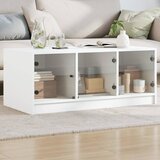 Furnova Klubska mizica s steklenimi vrati bela 102x50x42 cm, (21915311) | Shoptok.si