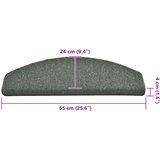  Prostirke za stepenice 15 kom 65x24x4 cm tamnozelene poluokrugle velike | shoptok.hr