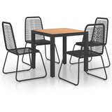  5-dijelni vrtni blagovaonski set od PVC ratana crno-smeđi | shoptok.hr