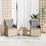 vidaXL Vrtna klop z blazino 2 pcs Bež Poly ratan | Shoptok.si