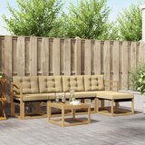  Set vanjskih sofa 6 kom. Bijela i bež Smeđa 59 x 59 x 37 cm | shoptok.hr