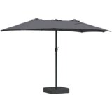 vidaXL Vrtni dežnik Antracit 385 x 209 x 244 cm blago | Shoptok.si