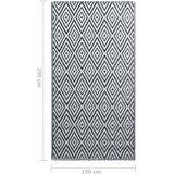 Vanjski tepih bijelo-crni 190 x 290 cm PP | shoptok.hr