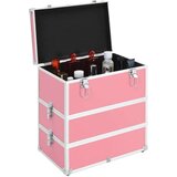 vidaXL Kovček za ličila 37x24x40 cm roza aluminij | Shoptok.si