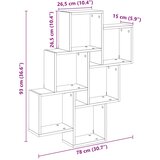  Zidna kockasta polica Artisan hrast 78x15x93 cm izrađeno drvo | shoptok.hr