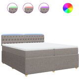 vidaXL Box spring postelja z vzmetnico taupe 200x200 cm blago, (21307839) | Shoptok.si