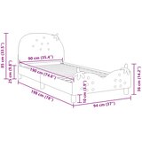  za djecu s uzglavljem Ružičasta 90 x 190 cm Baršun | shoptok.hr