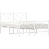  Metalni okvir kreveta uzglavlje i podnožje bijeli 120x200 cm | Eponuda.com