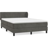 vidaXL Box spring postelja z vzmetnico temno siva 160x200 cm žamet, (20899054) Cene