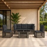  Sjedeća garnitura za vrt 6 kom. Siva poliratan 100 x 55 x 73 cm | Shoptok.si