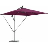  Suncobran s LED trakama Bordeaux Crvena 249 x 249 x 250 cm | shoptok.hr