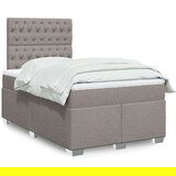 vidaXL Box spring postelja z vzmetnico taupe 120x190 cm blago | Shoptok.si