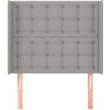  Uzglavlje s ušima svjetlosivo 93x16x118/128 cm od tkanine | shoptok.hr