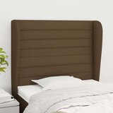  Uzglavlje s ušima tamnosmeđe 93x23x118/128 cm od tkanine | shoptok.hr