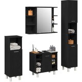  Set namještaja za kupaonicu Zidne 4 pcs Crna 30 x 30 x 179,5 cm | shoptok.hr