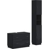  Set kupaonskih ormara od 2 dijela HOORN Crna Konstruirano drvo | shoptok.hr