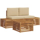  Set vanjskih sofa s jastukom Prirodna i bež 59 x 59 x 37 cm | shoptok.hr