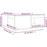 vidaXL Klubska mizica siva 80x81x36,5 cm trdna borovina | Shoptok.si