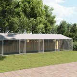  Kavez za pse s krovom i vratima sivi 10x2x2 m pocinčani čelik | shoptok.hr