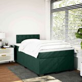 vidaXL Krevet s oprugama i madracem tamnozeleni 140x190 cm baršunasti | shoptok.hr
