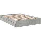  Posteljni okvir s predali betonsko siv 135x190cm inženirski les | Shoptok.si