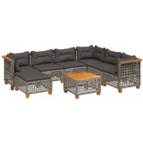 Maison Chic Seti vrtnega pohištva - Vrtna garnitura - Vrtni pohištvo set 8-delna z blazinami siv poli ratan, (21798286) | Shoptok.si